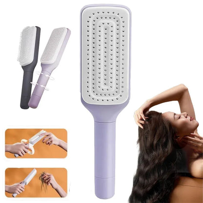 Escova de Cabelo Autolimpante